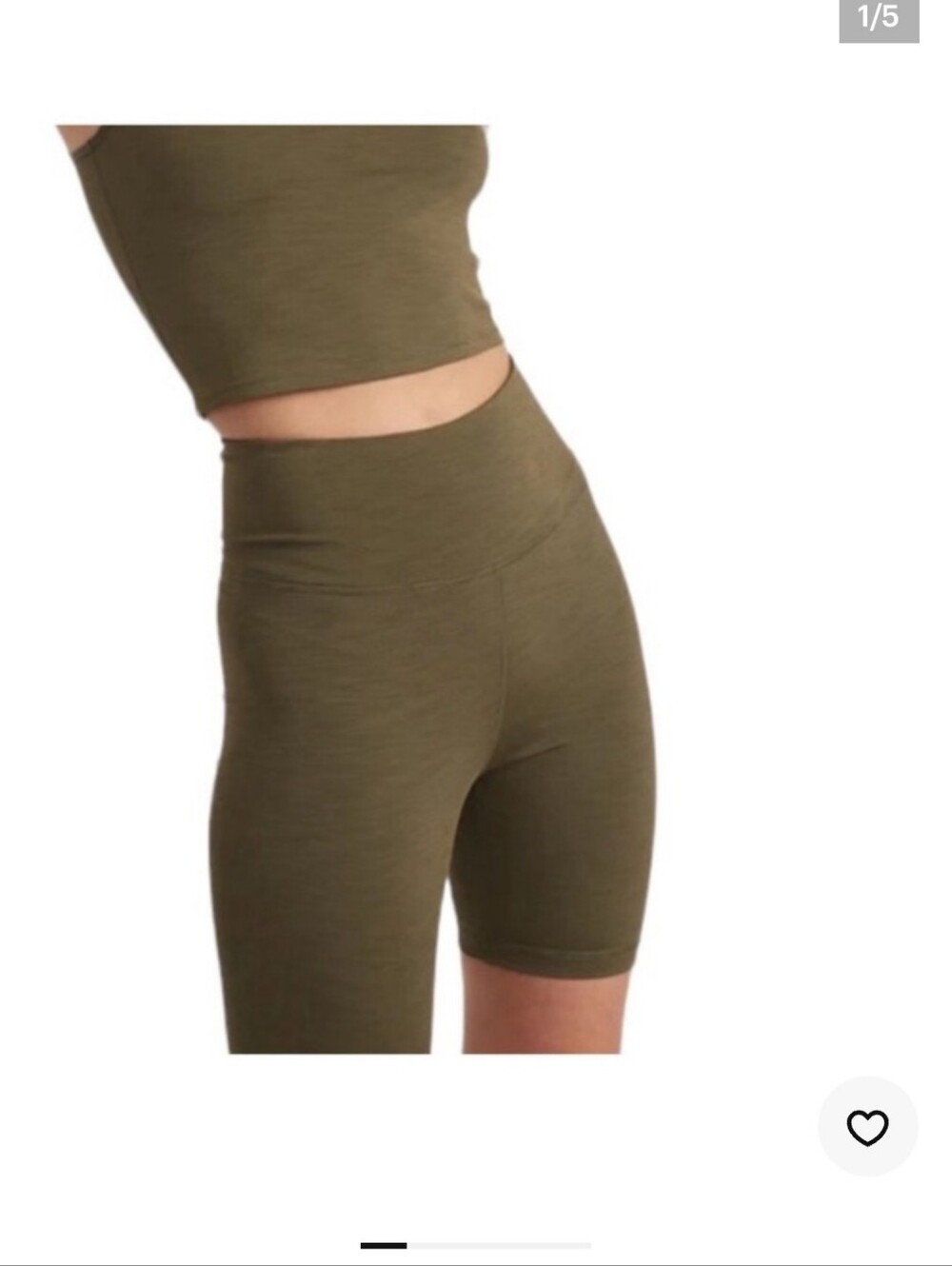 Marine Layer Studio High-Waist Olive Green Women's Bike Shorts Size Medium
